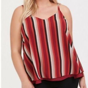Torrid Burgundy striped tank